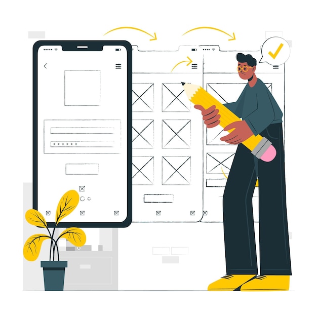 Mobiele ux concept illustratie