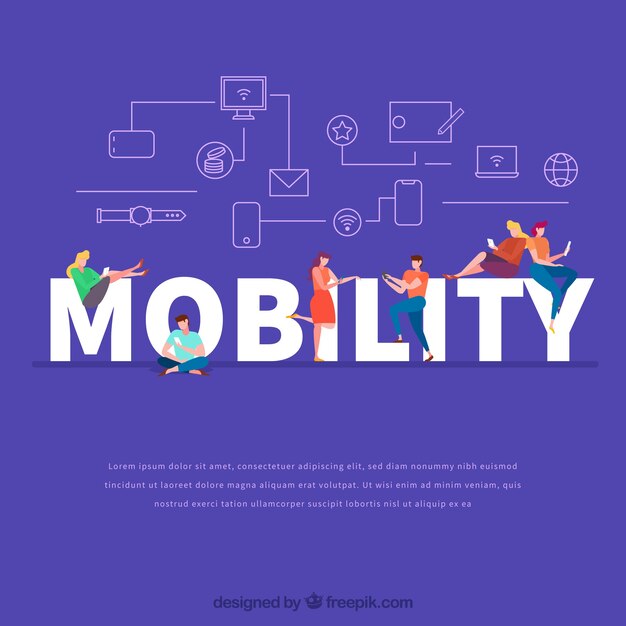 Mobiliteit woord concept