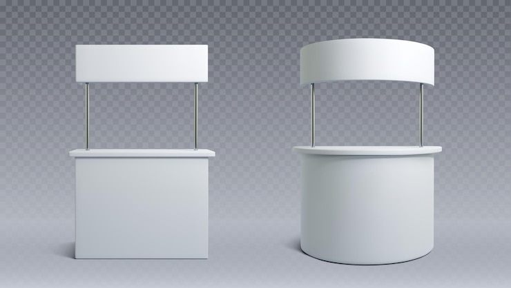 Gratis Vector mock-up van een witte stand voor reclame en promotie