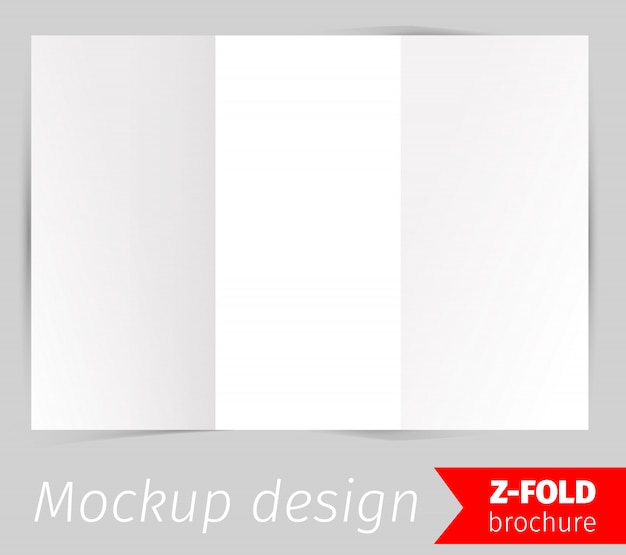 Gratis vector mockup-ontwerp met brochure in z-vouw