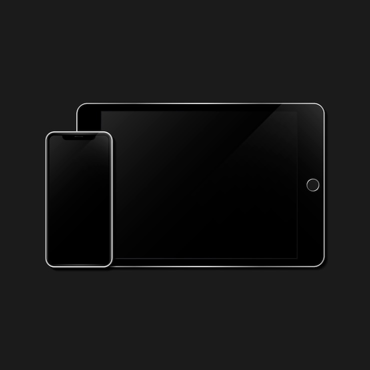 Gratis Vector mockup-set van een digitaal apparaat