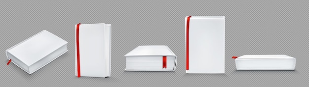 Gratis vector mockup van blanco papieren boeken met witte omslag