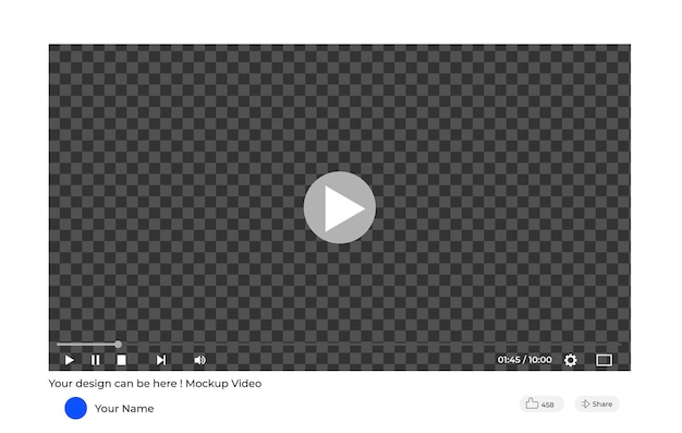 Gratis vector mockup van een videospeler op de website