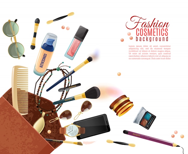 Gratis vector mode cosmetica achtergrond