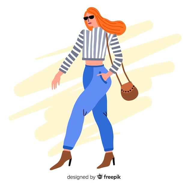 Mode illustratie met vrouwelijk model