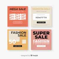 Gratis vector mode sociale media verkoop banners collectie