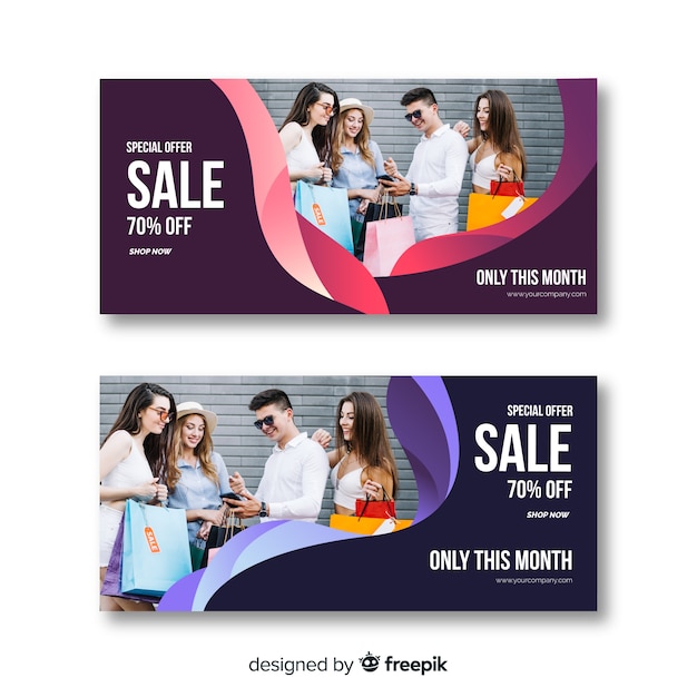 Gratis vector mode verkoop banner collectie