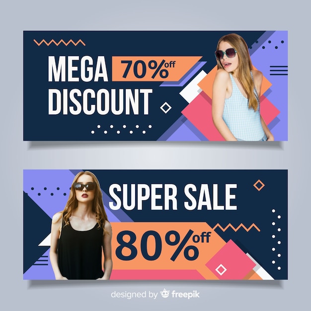 Gratis vector mode verkoop banner