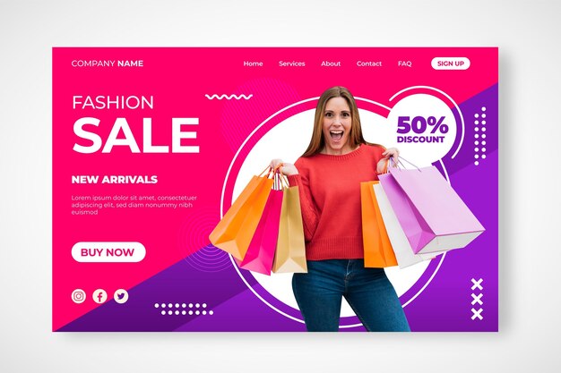 Mode verkoop bestemmingspagina