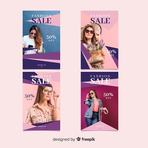 Gratis vector mode verkoop instagram verhalen collectie