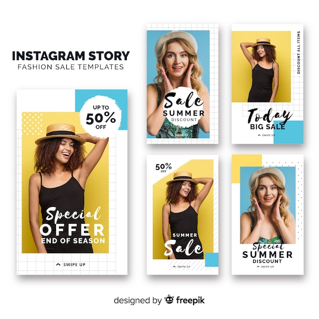 Gratis vector mode verkoop instagram verhalen collectie
