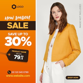 Mode vierkante verkoop banner voor instagram-post