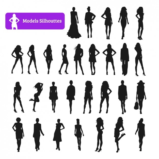 Gratis Vector model silhouette collection