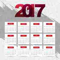 Gratis vector modern 2017 kalender