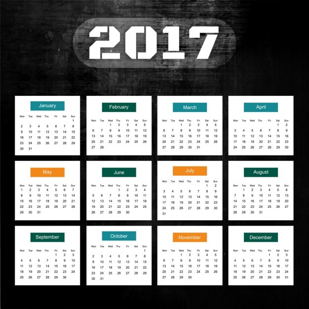 Modern 2017 kalender