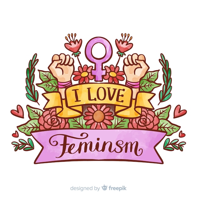 Gratis vector modern aquarel feminisme concept