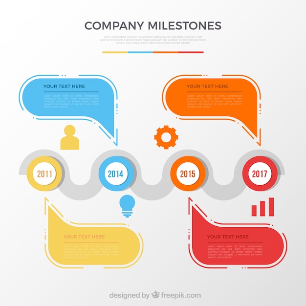 Modern bedrijf tijdlijn sjabloon