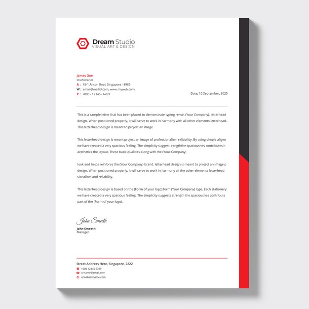 Modern bedrijfsbriefpapier, briefhoofdsjabloon
