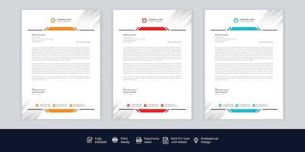Modern bedrijfsbriefpapier