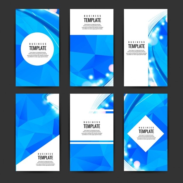 Gratis vector modern blauw brochure set