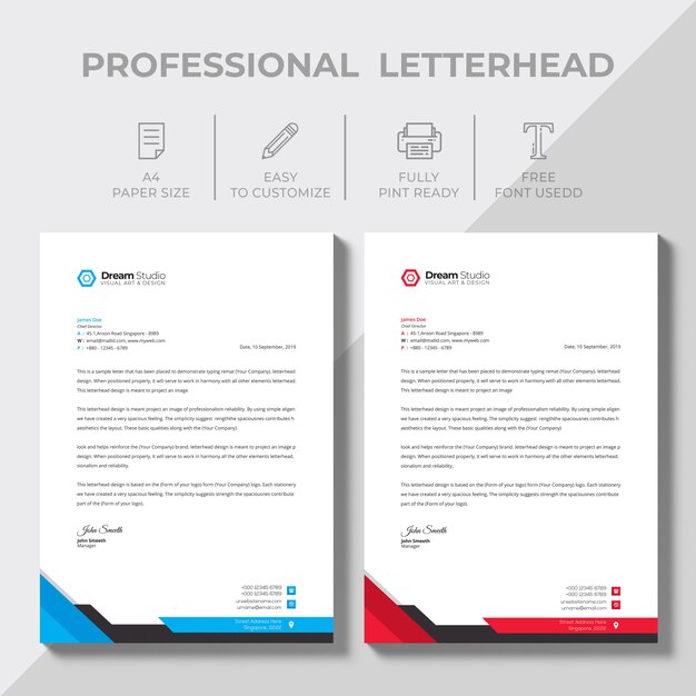 Modern briefpapier van het bedrijf
