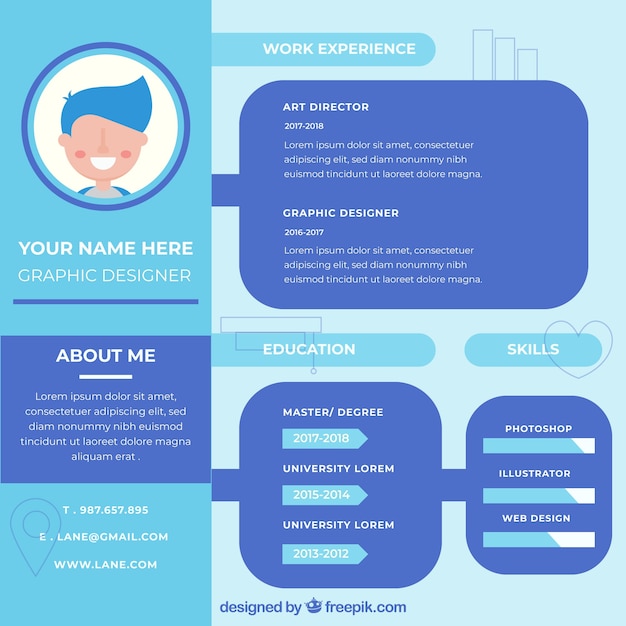 Gratis vector modern cv sjabloon