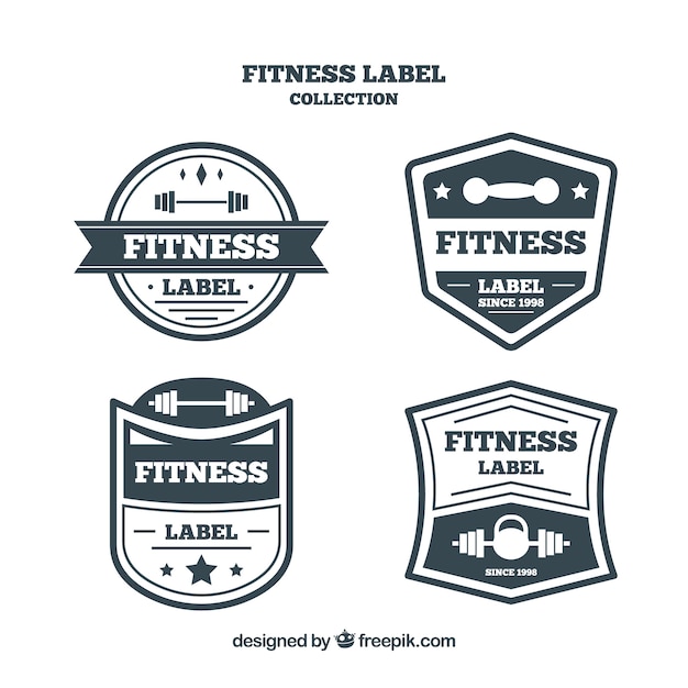 Gratis vector modern fitness-badgepakket