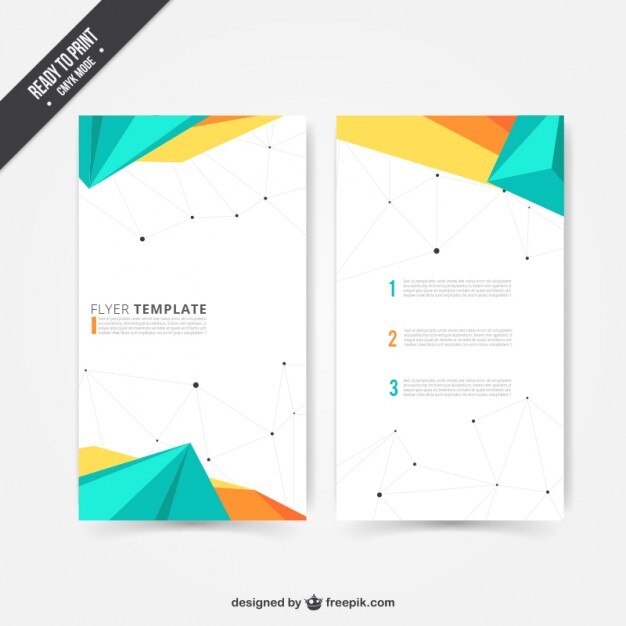 Gratis vector modern flyer in veelhoekige ontwerp