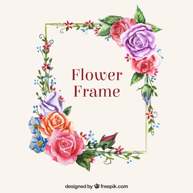 Modern frame met kleurrijke bloemen