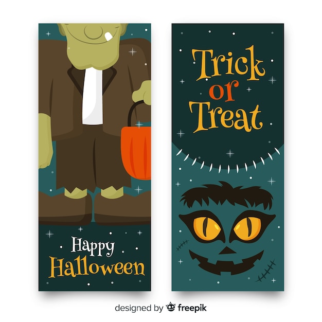 Gratis vector modern gelukkig halloween-bannerconcept