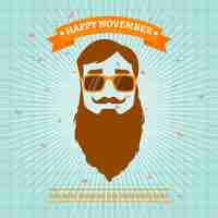 Gratis vector modern gelukkig movember design