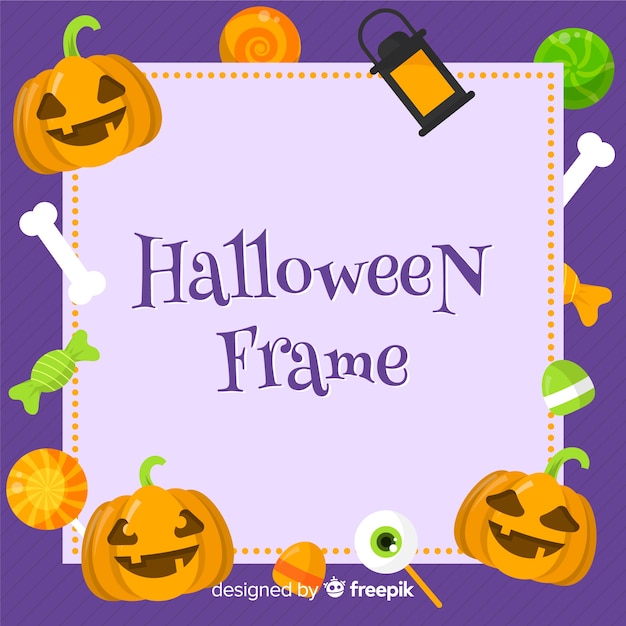 Modern halloween frame concept