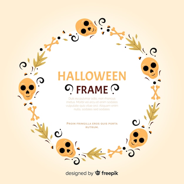 Modern halloween-frame met vlak ontwerp