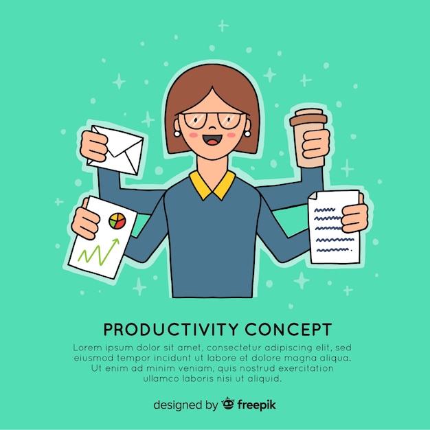 Gratis vector modern hand getrokken productiviteitsconcept