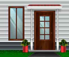 Gratis vector modern huis deur samenstelling