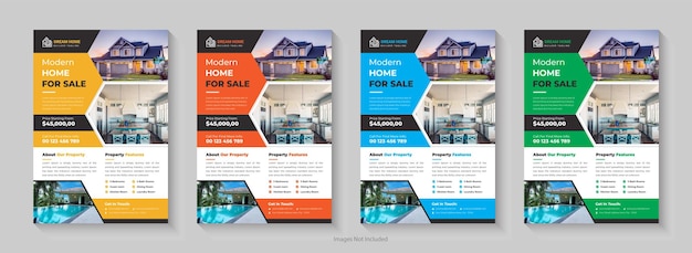 Modern huis verkoop onroerend goed flyer onroerend goed flyer ontwerp droom huis bouw flyer