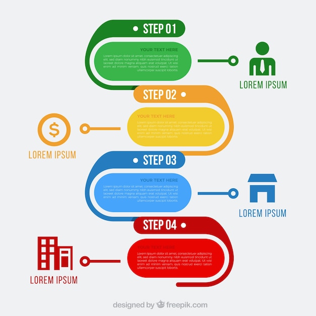 Modern infographic met vlak ontwerp