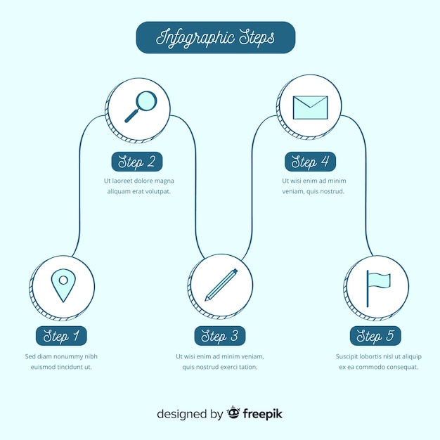 Modern infographic stappenconcept