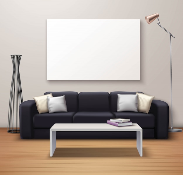 Modern interieur mockup realistische poster