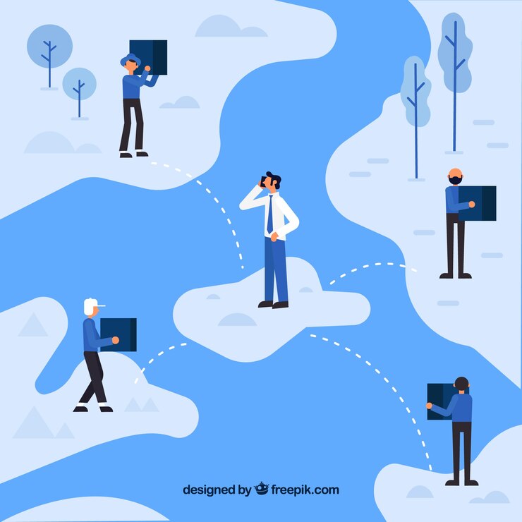 Gratis Vector modern internationaal handelsconcept met vlak ontwerp