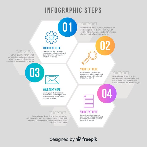 Modern kleurrijk infographic stappenconcept