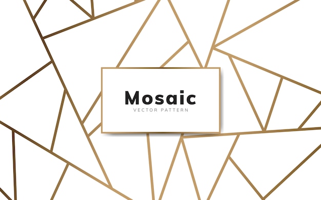 Gratis vector modern mozaïekbehang in wit en goud