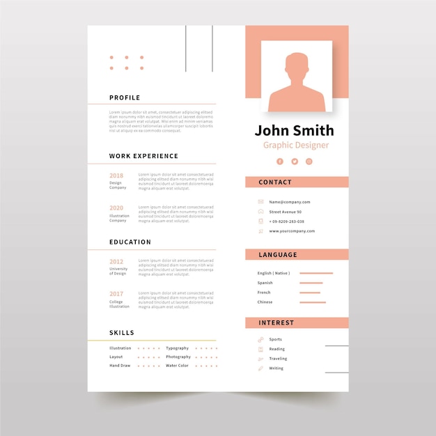 Modern online curriculum vitae