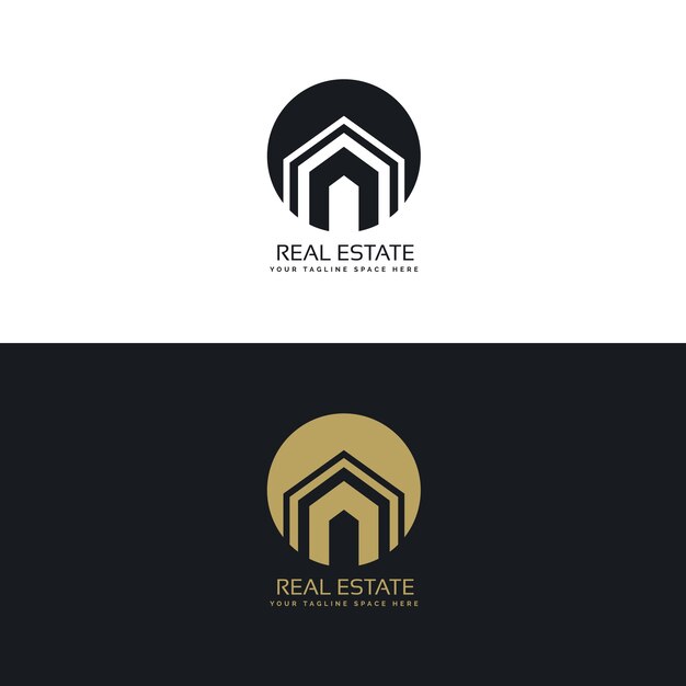 modern onroerend goed of huis logo design concept