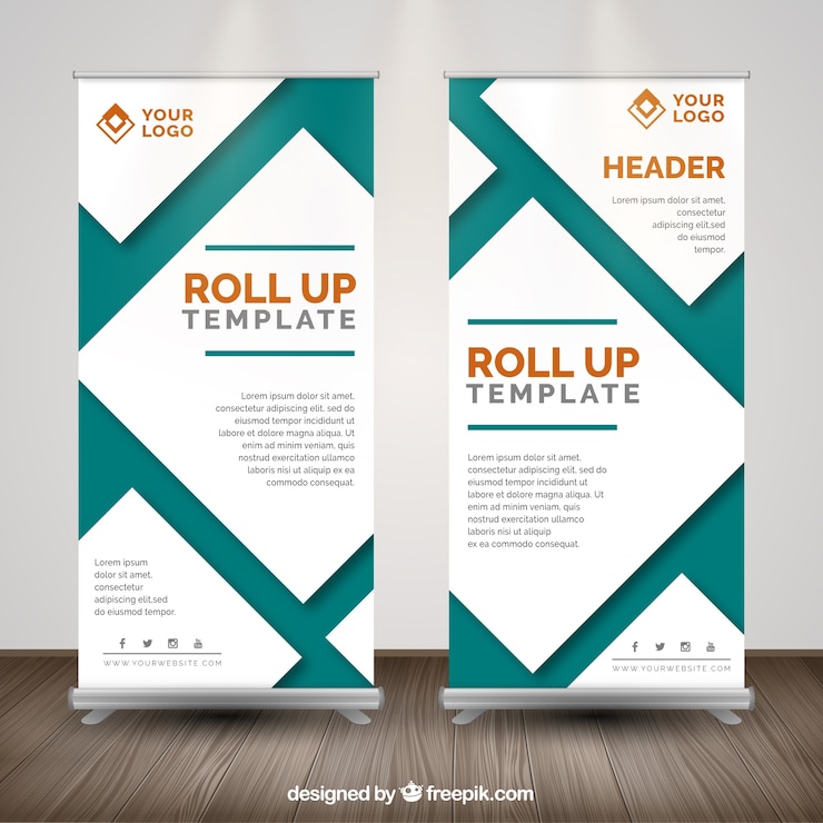 Gratis Vector modern oprollen sjabloon voor het bedrijfsleven