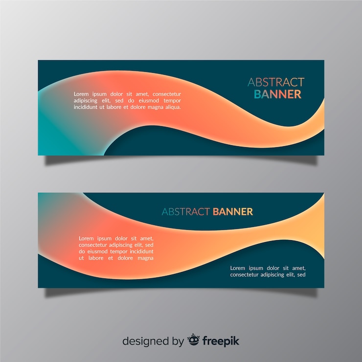 Gratis Vector modern pak van abstracte banners met platte ontwerp