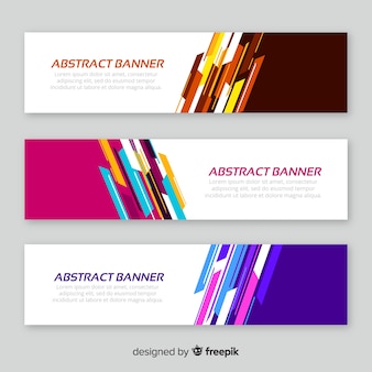 Modern pak van abstracte banners met platte ontwerp