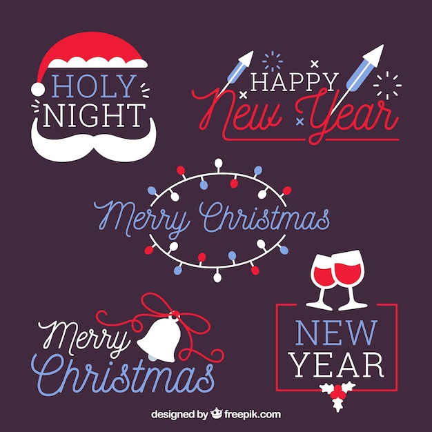 Gratis vector modern pakket kerstlabels