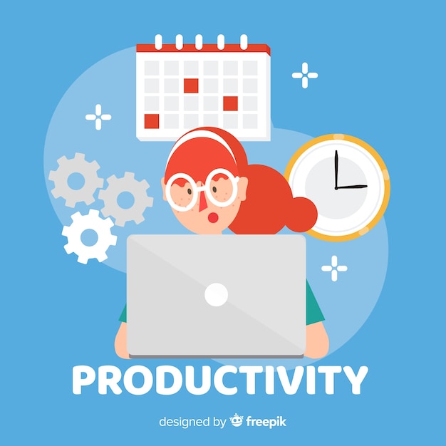 Gratis vector modern productiviteitsconcept met vlak ontwerp