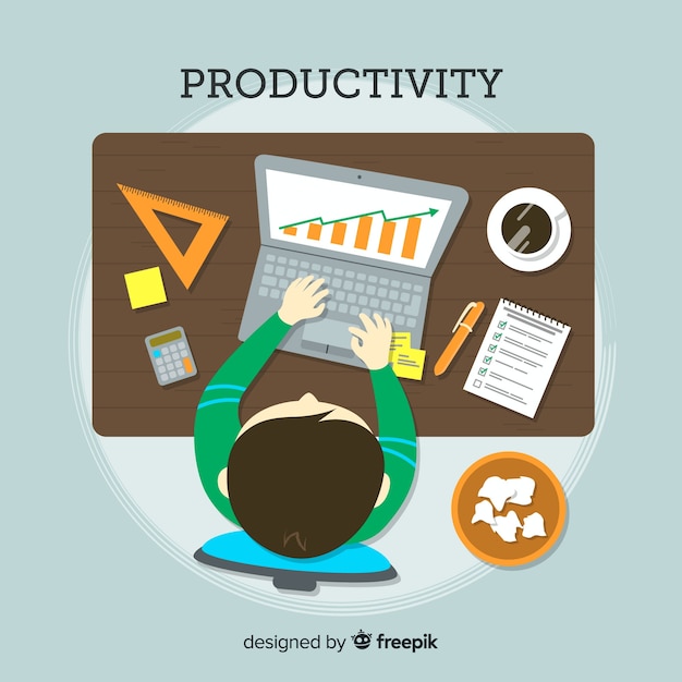 Gratis vector modern productiviteitsconcept met vlak ontwerp